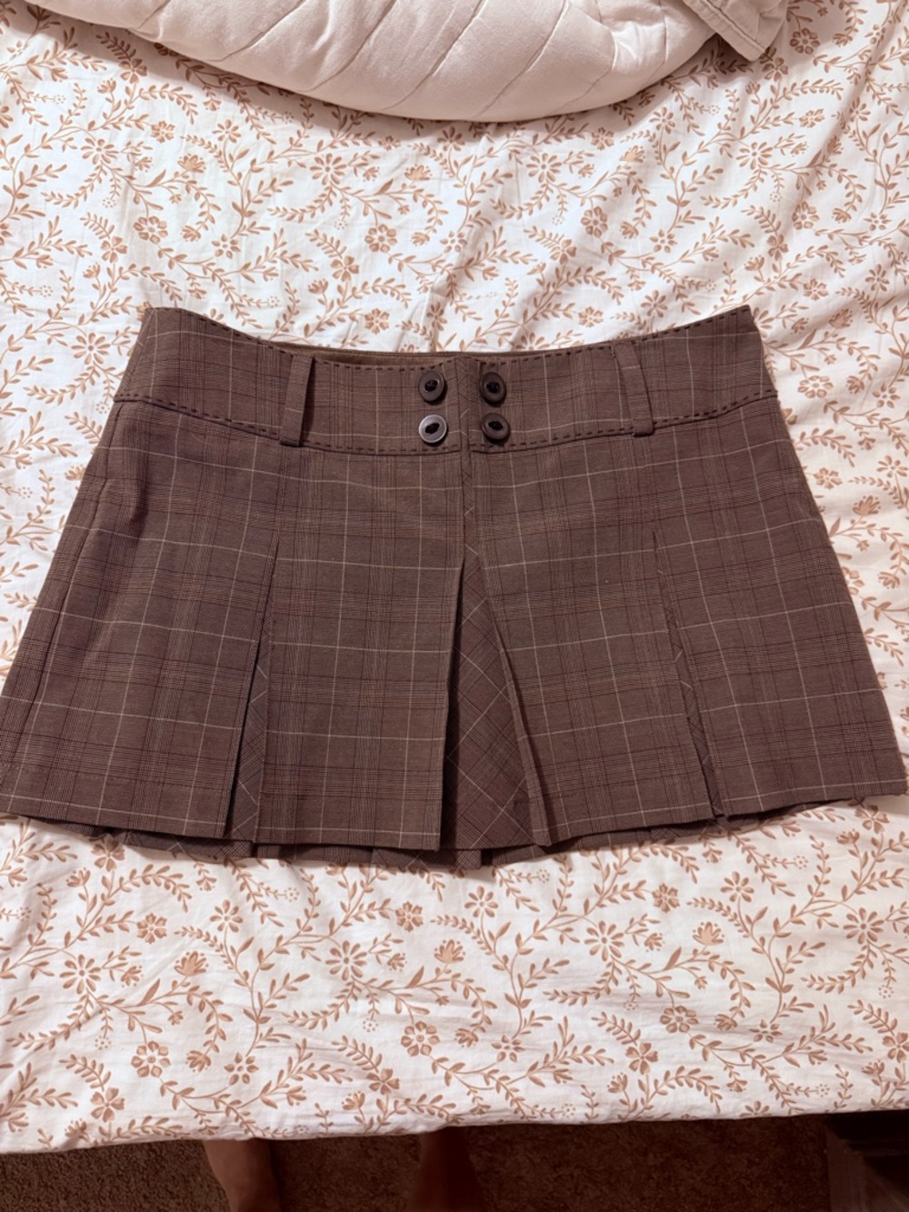 VTG GUESS pleated plaid mini skirt